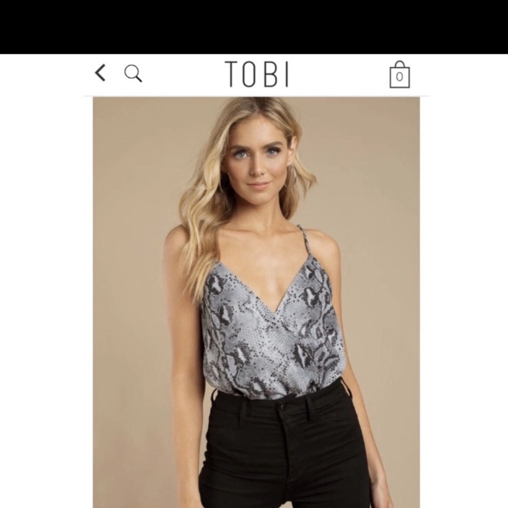 Tobi Gray Snake Print Women's Top